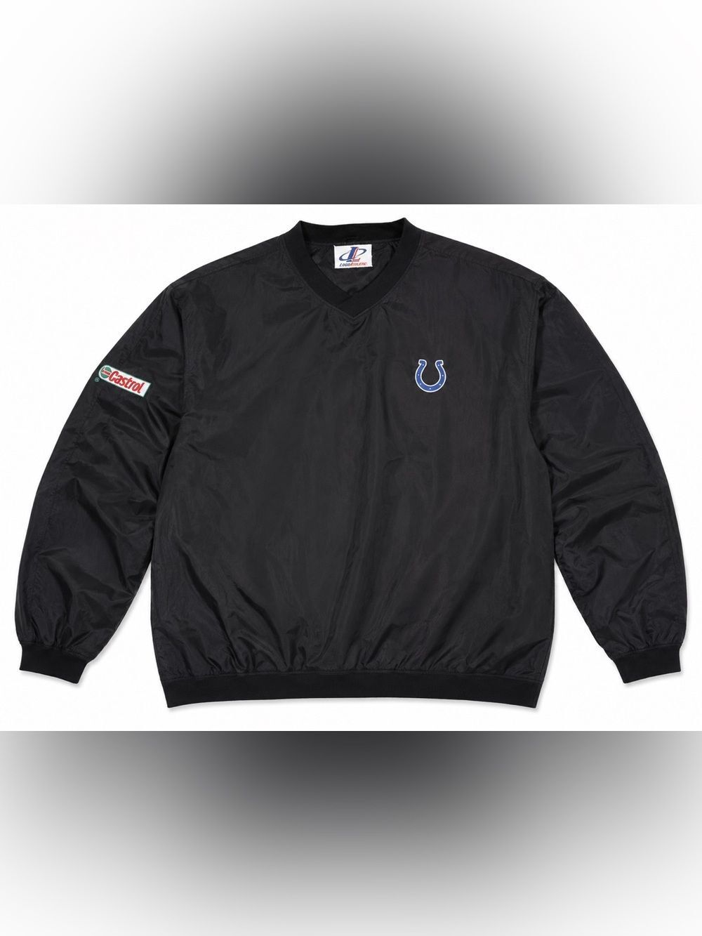 Vintage Logo Athletic Indianapolis Colts Pullover Windbreaker Jacket Black XXL
